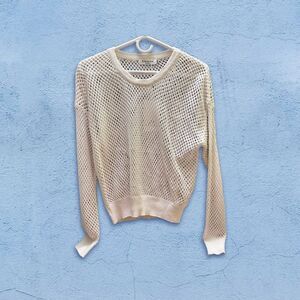 Giracco Fashion White Mesh Sweater Size M/L